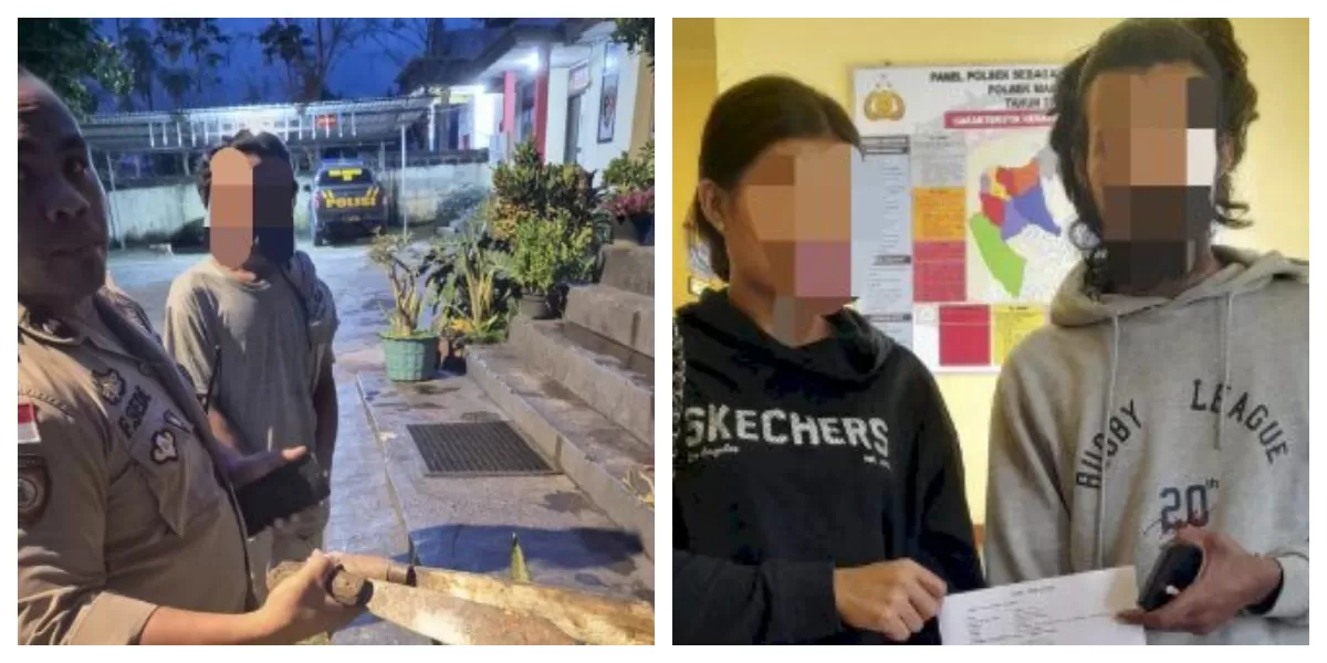 Petugas kepolisian Polsek Maulafa memediasi dua saudara di Kupang yang terlibat keributan akibat mabuk hingga akhirnya sepakat menyelesaikan secara damai. (Foto TBN Polresta Kupang Kota)
