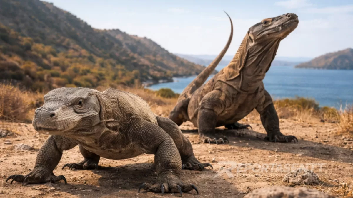 Komodo (Varanus komodoensis) adalah spesies kadal terbesar di dunia yang endemik di Indonesia. (Foto/RPNTT)