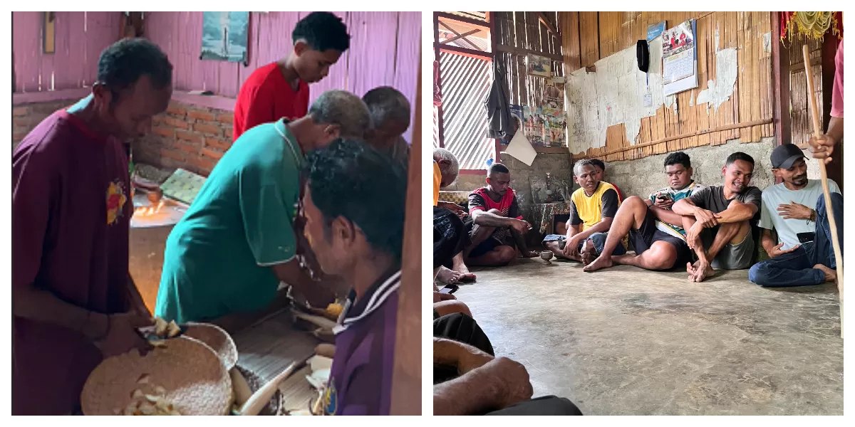 Ritual makan jagung Suku Tereng di Desa Lerahinga, Kabupaten Lembata.