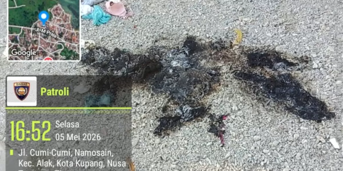 Inilah sisa pakaian yang dibakar dalam peristiwa di Kelurahan Namosain, Kupang, menjadi barang bukti penanganan kasus pengrusakan dan ancaman rumah tangga. (Foto TBN Polresta Kupang Kota)