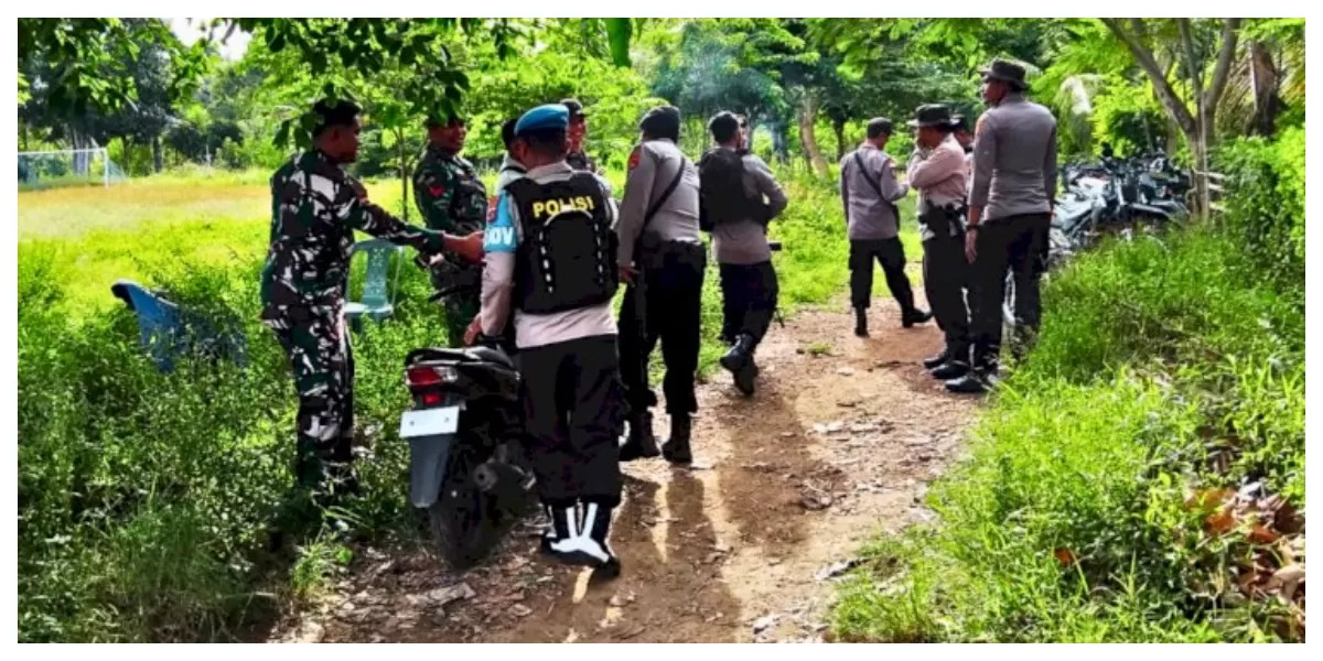 Personel gabungan TNI-Polri bersiaga di wilayah Adonara Timur untuk menjaga keamanan masyarakat serta mengantisipasi potensi gangguan kamtibmas pascakejadian. (Foto ist.)