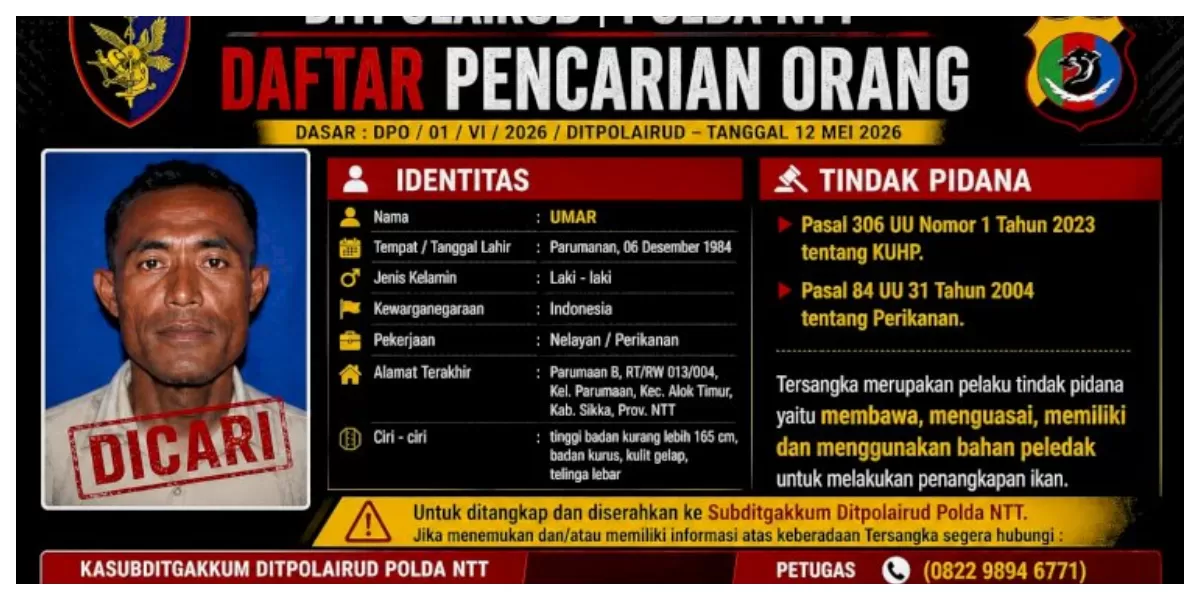 Polda NTT merilis identitas dan foto pelaku yang masuk daftar pencarian orang dalam kasus dugaan penangkapan ikan menggunakan bahan peledak di Sikka.