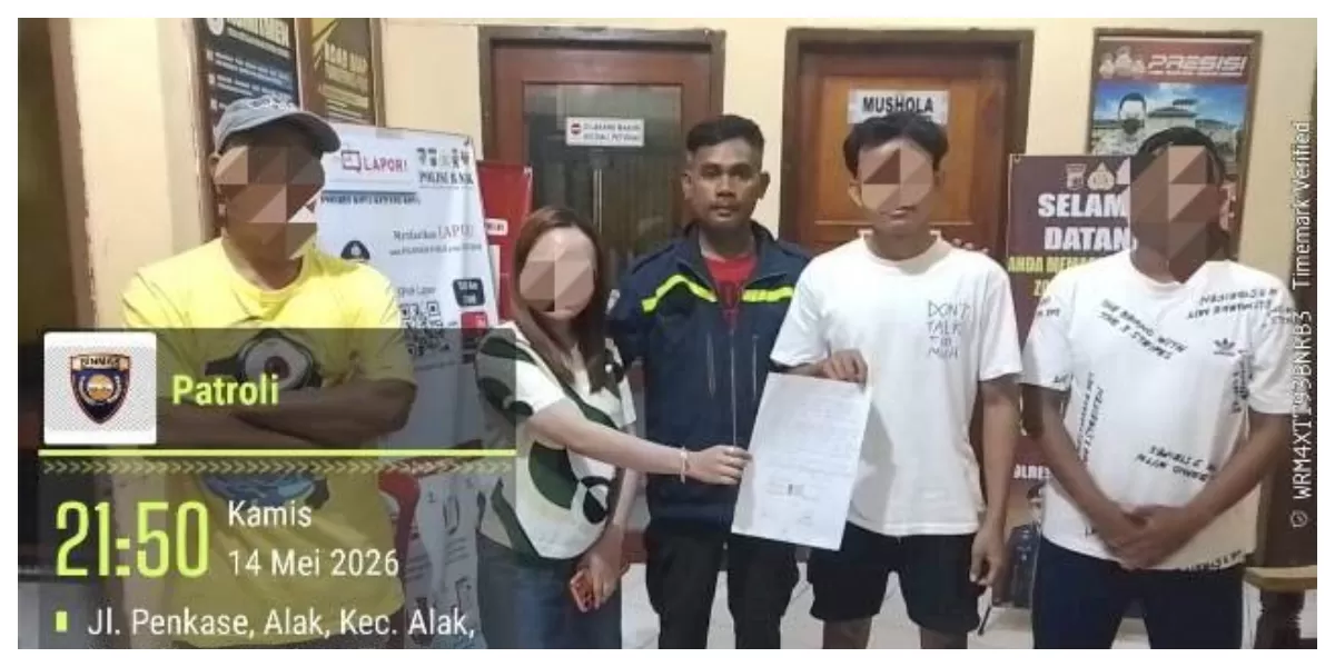 Bhabinkamtibmas Polsek Alak memediasi dua remaja yang terlibat perselisihan melalui TikTok hingga akhirnya sepakat menyelesaikan perkara secara damai bersama keluarga. (Foto TBN Polresta Kupang Kota)