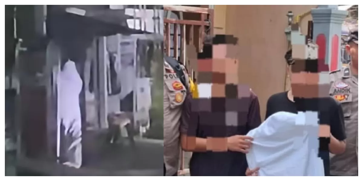 Dua remaja pembuat video pocong viral di Lamongan saat menjalani pembinaan dan pemeriksaan bersama polisi didampingi orang tua masing-masing. (Foto/ ist)