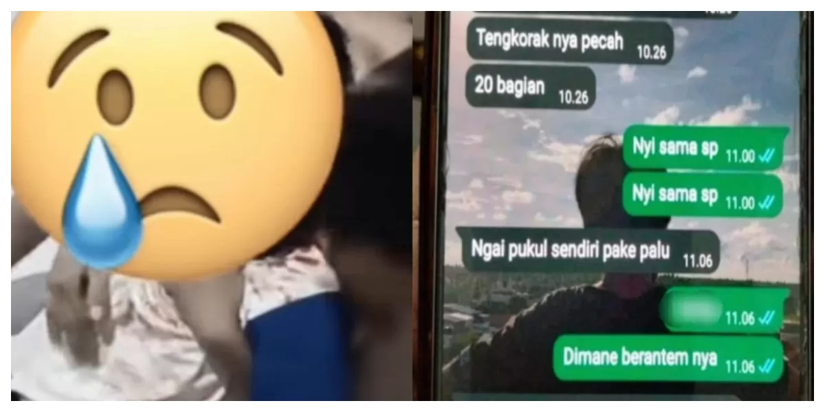 Viral kasus pemukulan anak SMP di Singkawang oleh temannya sendiri menggunakan palu. (Threads/ftmh_azzhr)