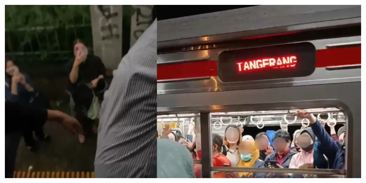 Insiden KRL Duri-Tangerang yang sempat mogok di antara Stasiun Bojong Indah dan Taman Kota. (X/harutonaa_)