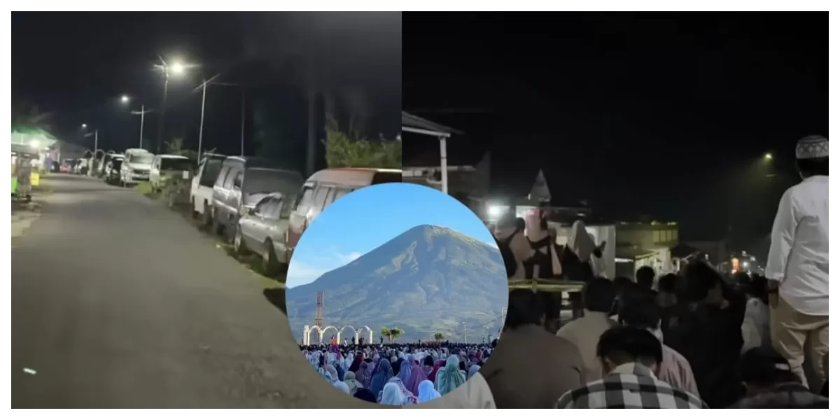 Lapangan Garung di Wonosobo yang selalu viral ketika momen salat Id. (Instagram/dwiriyantoo - erma_indri)