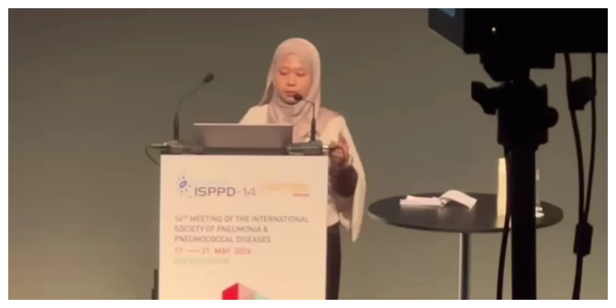 Prihantini saat memaparkan materi dalam konferensi ISPPD 2026 di Kopenhagen, Denmark. (Instagram/w.o.d.d)