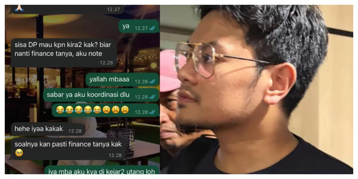 Pesan chat viral admin Hanania Travel kepada calon jemaah umrah dan Farhan (kanan) bos Hanania Travel yang kini jadi tersangka. (Threads/yunirahmaaaaa - dwiutariri)