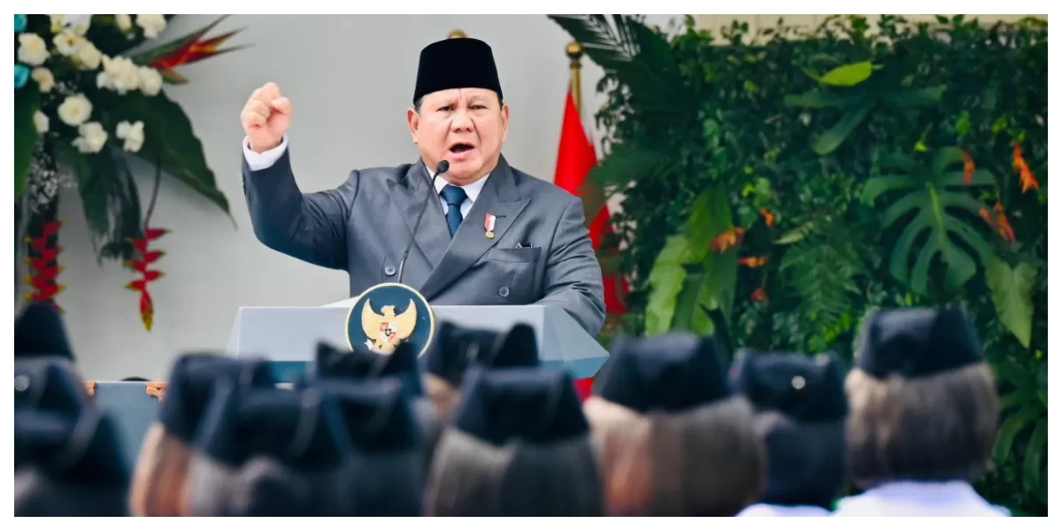 Presiden Prabowo Subianto menyampaikan pidato saat memimpin Upacara Peringatan Hari Lahir Pancasila 2026 di Gedung Pancasila, Jakarta, Senin (1/6/2026). Foto: BPMI Setpres.