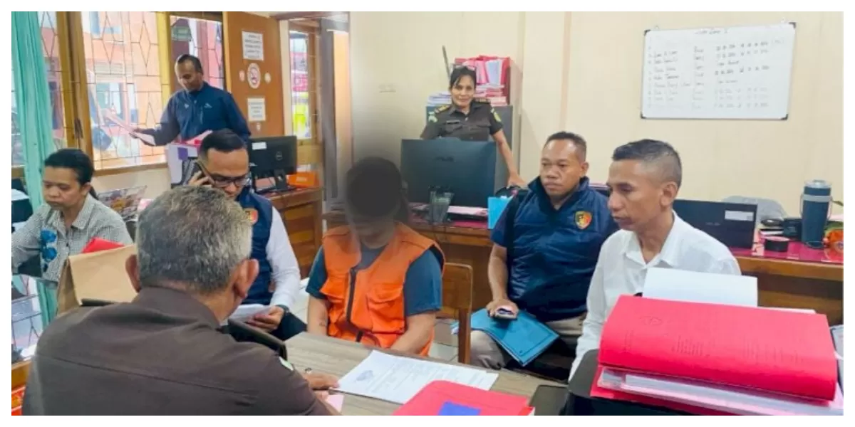 Direktur Reserse PPA dan PPO Polda NTT saat memberikan keterangan terkait pelimpahan tersangka kasus dugaan eksploitasi seksual anak ke kejaksaan. (FotoTBN Polda NTT)