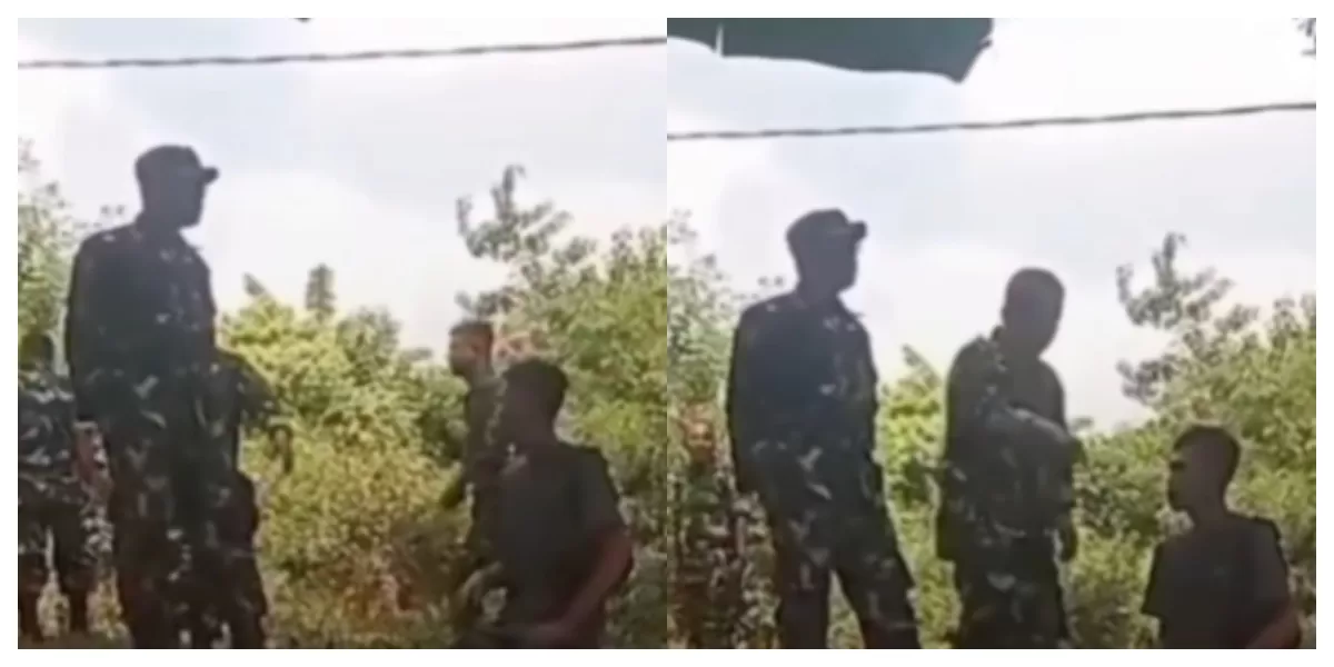 Personel TNI berdialog dengan warga saat proses pemetaan lahan eks-HGU PT Wiria Cakra di Tasikmalaya, Jawa Barat, Minggu (21/6/2026). (Foto Instagram.com/@suaraakarrumputt)
