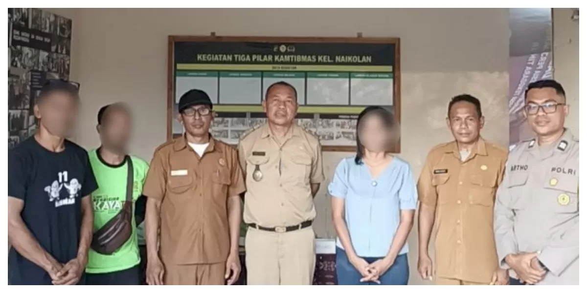 Bhabinkamtibmas Kelurahan Naikolan bersama Lurah Naikolan memediasi perselisihan antarwarga yang dipicu tunggakan uang kos hingga berakhir damai melalui musyawarah di Posko Tiga Pilar Kamtibmas.  (Foto TBN Polresta Kupang Kota)