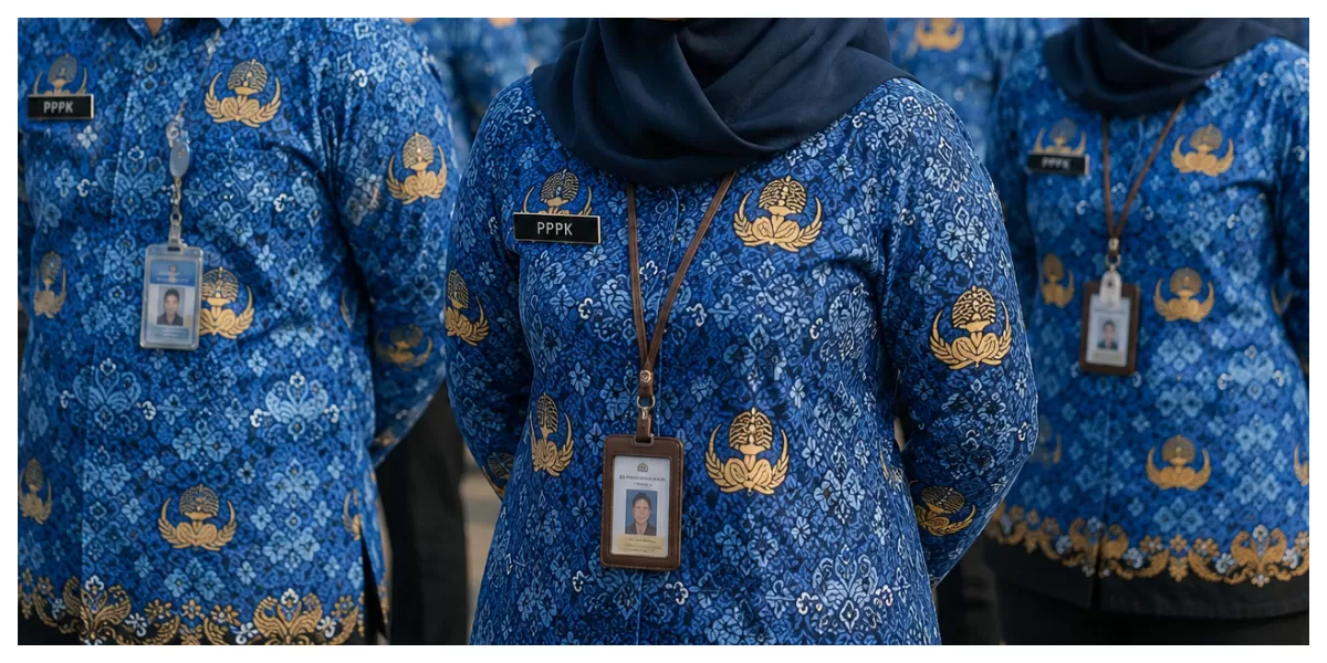 Ilustrasi: Sejumlah Aparatur Sipil Negara (ASN) berstatus Pegawai Pemerintah dengan Perjanjian Kerja (PPPK) mengenakan seragam batik Korpri saat mengikuti apel. Pemerintah dan DPR.