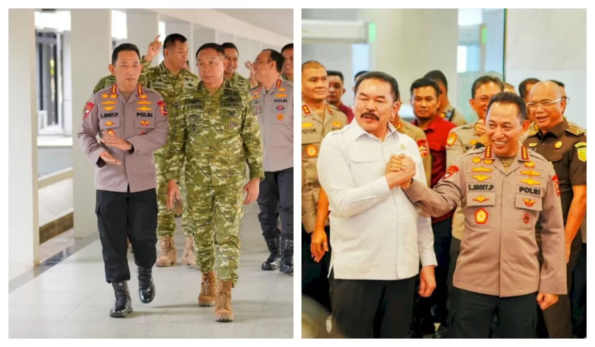  Kapolri Jenderal Listyo Sigit Prabowo saat bertemu Panglima TNI Jenderal Agus Subiyanto dan Jaksa Agung Sanitiar Burhanuddin di Jakarta untuk memperkuat koordinasi serta sinergi antarlembaga. (Foto TBN Polri.)