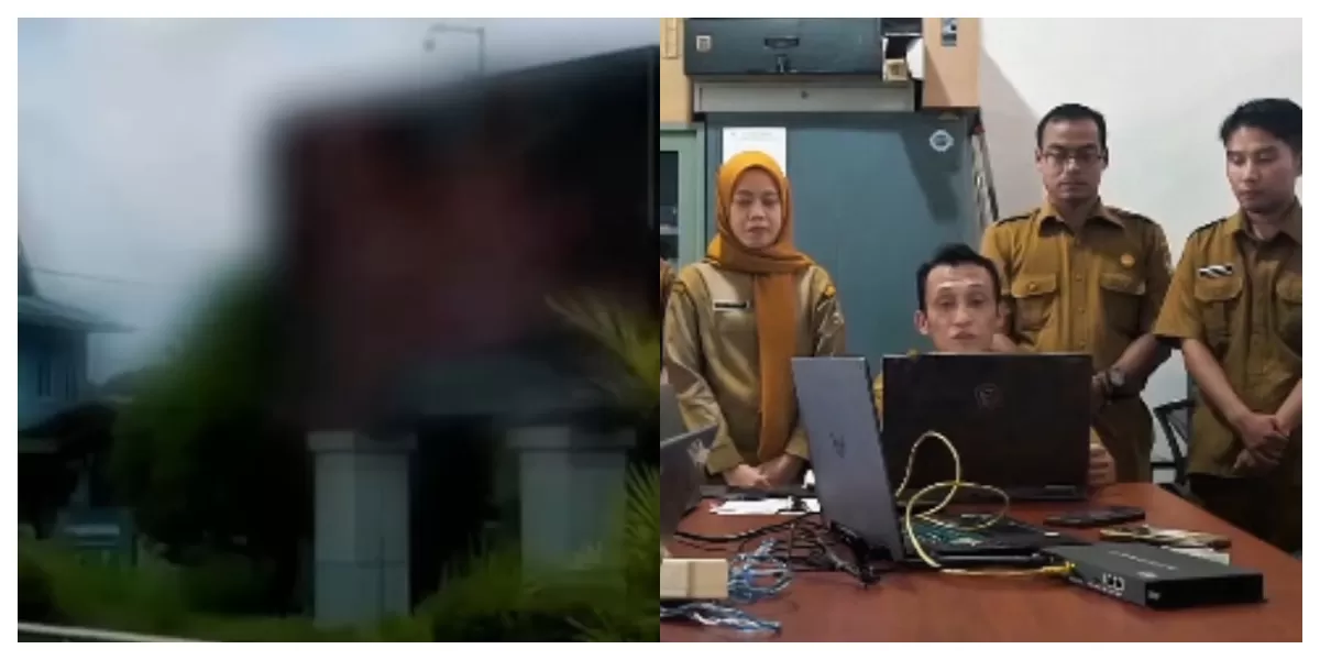 Videotron di Tugu Naruto Melawi terlihat menjadi perhatian warga setelah menampilkan konten dewasa yang diduga muncul akibat peretasan sistem digital. (Foto/ Instagram.com/@reset.feeds)