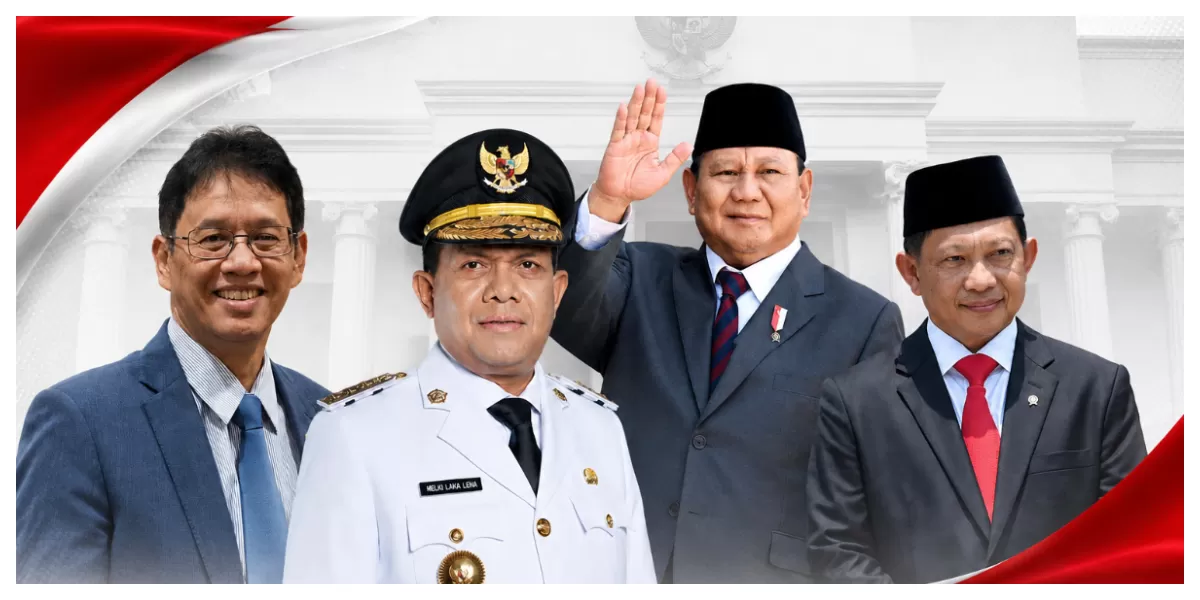  Presiden RI Prabowo Subianto bersama Gubernur NTT Melki Laka Lena dan sejumlah pejabat negara dalam kolase ilustrasi bertema Merah Putih menjelang HUT ke-81 Kemerdekaan Republik Indonesia. (Foto/ ist)