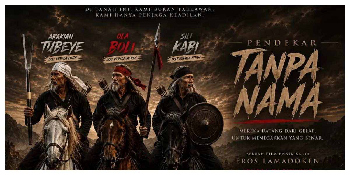 Poster film pendek Pendekar Tanpa Nama karya Eros Lamadoken mengangkat perjuangan leluhur Adonara. (Foto/ Dok. Eros)