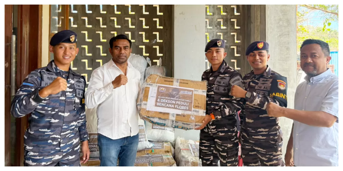 Tim KABELA Kupang menyerahkan bantuan kemanusiaan untuk warga terdampak gempa Flores melalui koordinasi bersama TNI Angkatan Udara di Kupang. (Foto/ ist)