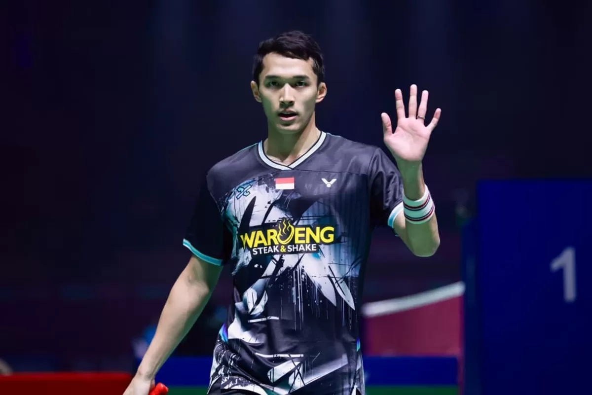 Tunggal Putra Indonesia, Jonatan Christie bagi Indonesia untuk meraih gelar pertama di 2026. Ia melaju ke final India Open 2026 usai menyikirkan Loh Kean Yew dari Singapura, Sabtu, 17 Januari 2026. (PBSI)