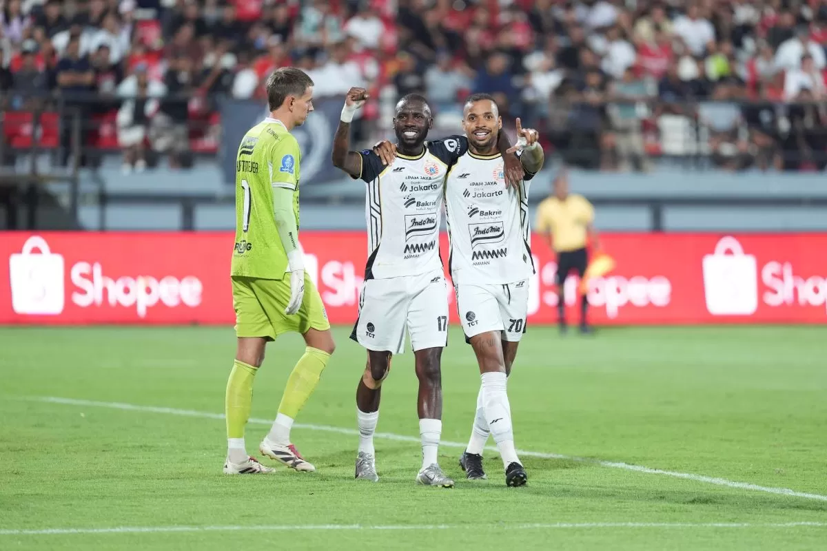 Selebrasi gol tunggal Gustavo Almeida (kanan) ke gawang Bali United di pekan ke-20 Super League 2025/26 (Persija)