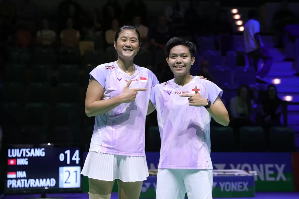 Ganda putri Indonesia, Amallia Cahaya Pratiwi/Siti Fadia Silva Ramadhanti sukses menembus babak semifinal German Open 2026.  (PBSI)