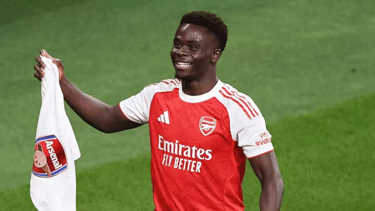 Bukayo Saka catat 300 penampilan bersama Arsenal di laha melawan Brighton  (Arsenal)