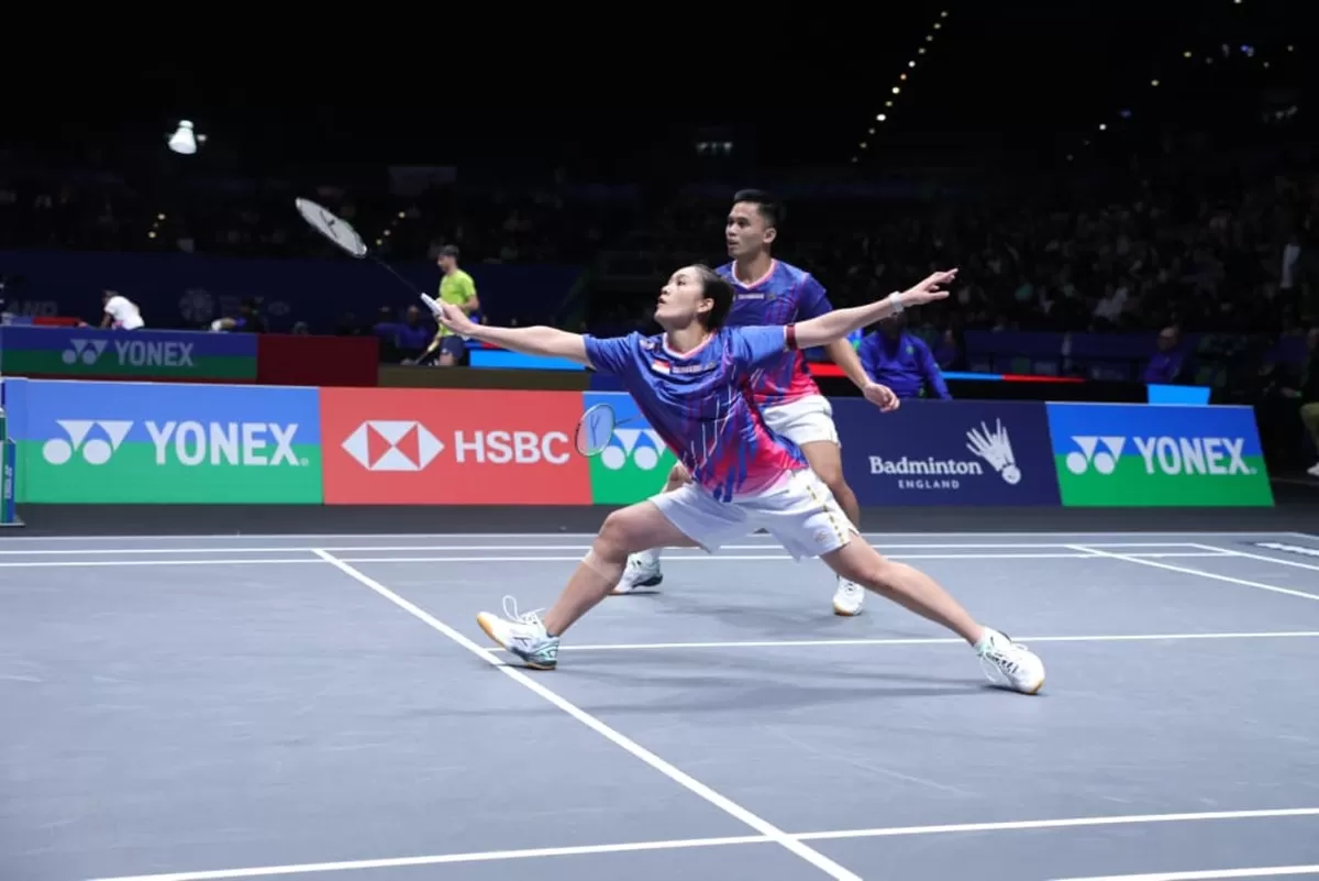 Amri/Nita sukses revans atas kompatriotnya Fajar/Felisha, sekaligus memastikan tempat di 8 besar All England 2026.  (PBSI)