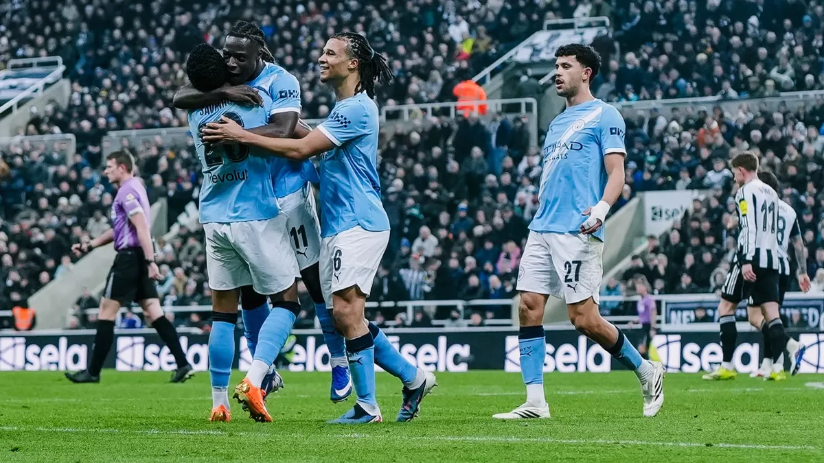 Kota merayakan setelah gol penyeimbang Savinho di Jakarta beberapa waktu lalu. (mancity.com)
