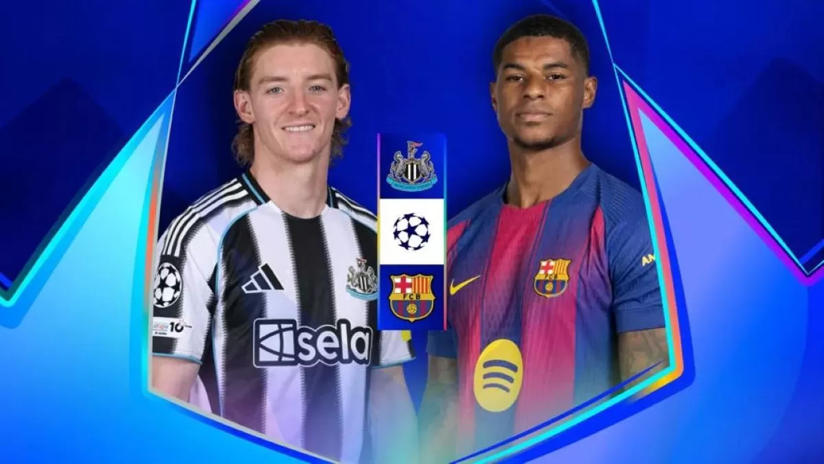 Penyerang Newcastle United Anthony Gordon dan Marcus Rashford (Barcelona) (UEFA)