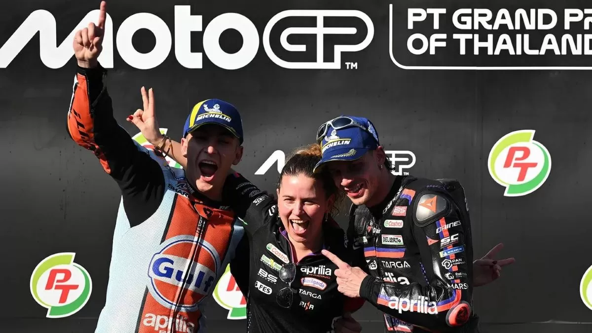 Raul Fernandez dan Marco Bezzecchi, pembalap Aprilia kuasai GP Thailand 2026. (MotoGP)