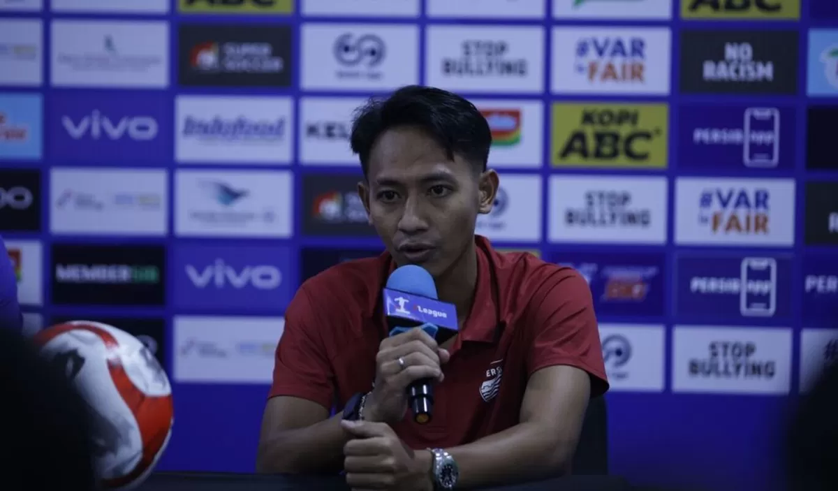 Gelandang Persib, Beckham Putra saat memberikan keterangan usai menang 3-0 atas Persik Kediri. (PERSIB)