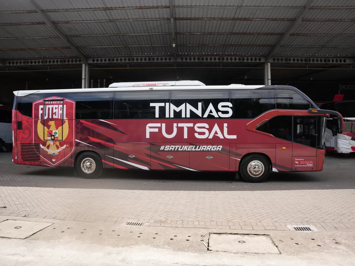 Bus resmi Timnas Futsal Indonesia. (FFI)