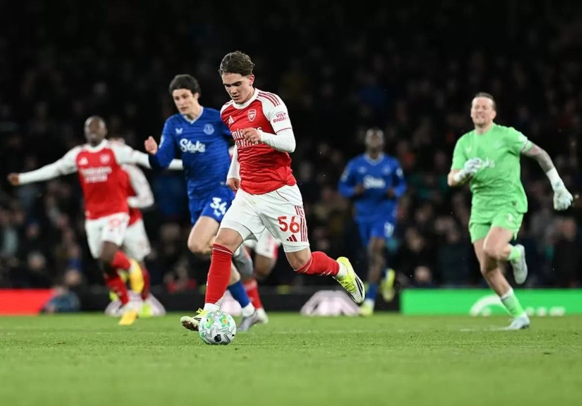 Max Dowman cetak gol ke gawang Everton di pekan ke-30 Liga Primer 2025/26 (Arsenal)