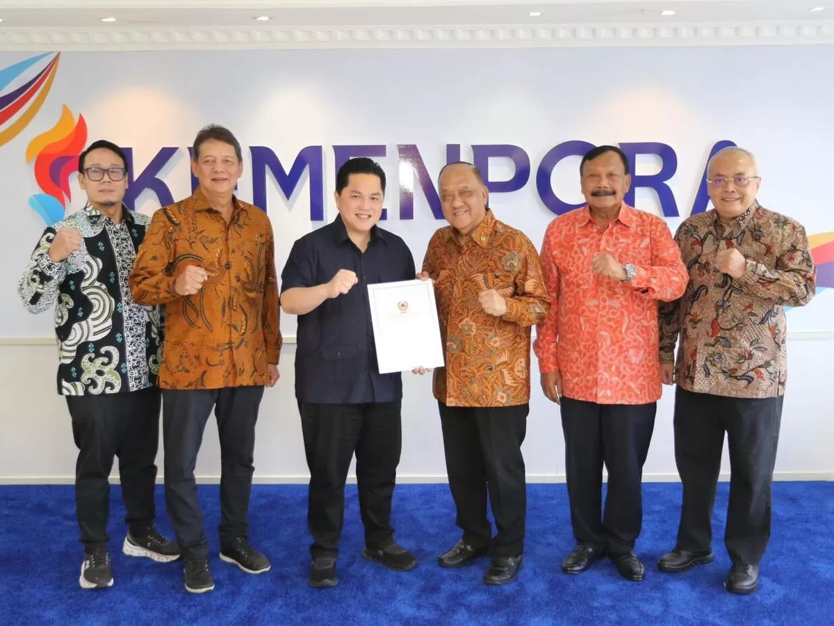 Ketua KONI Marciano Norman melaporkan perkembangan - Persiapan penyelenggaraan Pekan Olahraga Nasional XXII 2028 yang akan digelar di wilayah Nusa Tenggara. (KONI Pusat)