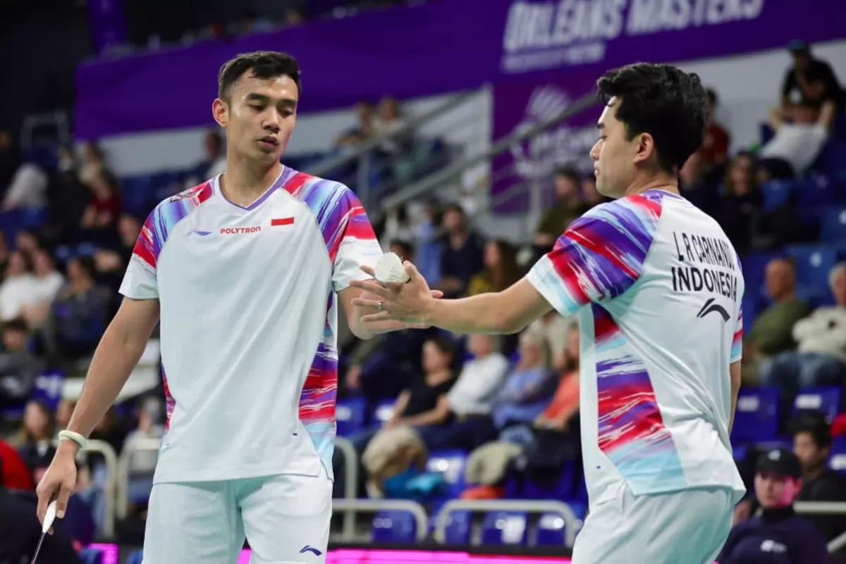  unggulan ketiga, Leo Rolly Carnando/Bagas Maulana, mengatasi wakil Chinese Taipei Chen Cheng Kuan/Lin Bing-Wei untuk ke babak kedua Orleans Masters 2026, Selasa, 18 Maret 2026. (PBSI)