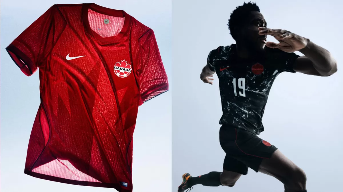 Desain utama seragam Kanada untuk Piala Dunia 2026.  (Canada Soccer)