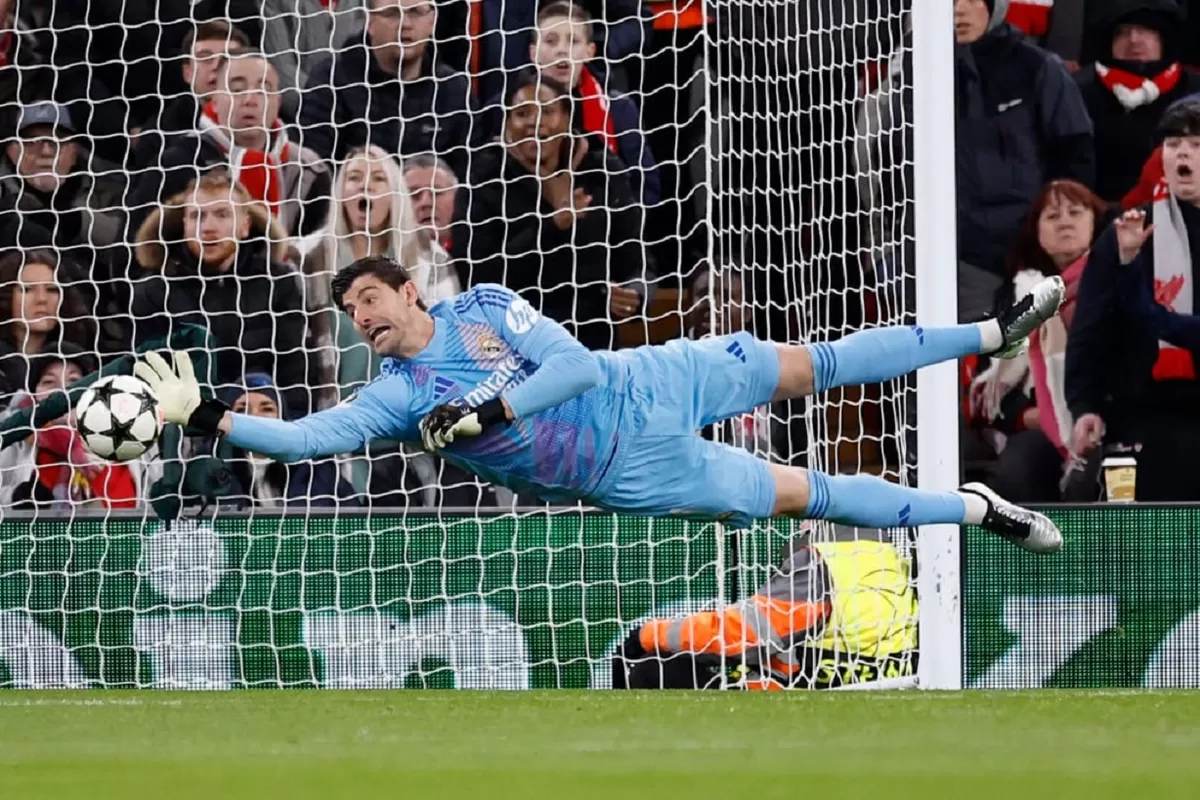 Thibaut Courtois, yang tampil luar biasa di Stadion Etihad, Rabu 18 Maret 2026 dini hari WIB.