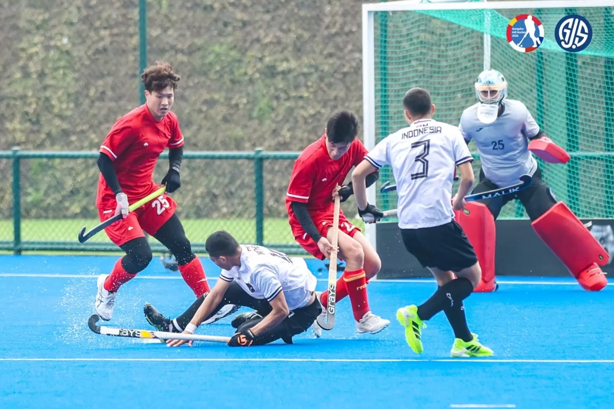 Timnas Indonesia saat uji coba jelang Kualifikasi Asian Games 2026 di China. Tim Merah Putih finis di posisi ketiga "Belt and Road" Mass Sports Series & Hangzhou Gungshu International Hockey. (FHI)