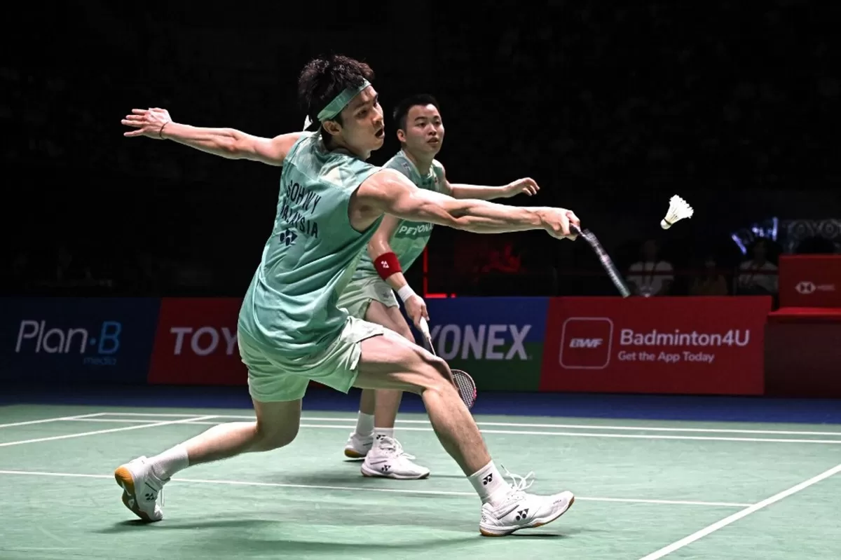 Pasangan ganda putra Malaysia, Aaron Chia/Soh Wooi Yik. (AFP)