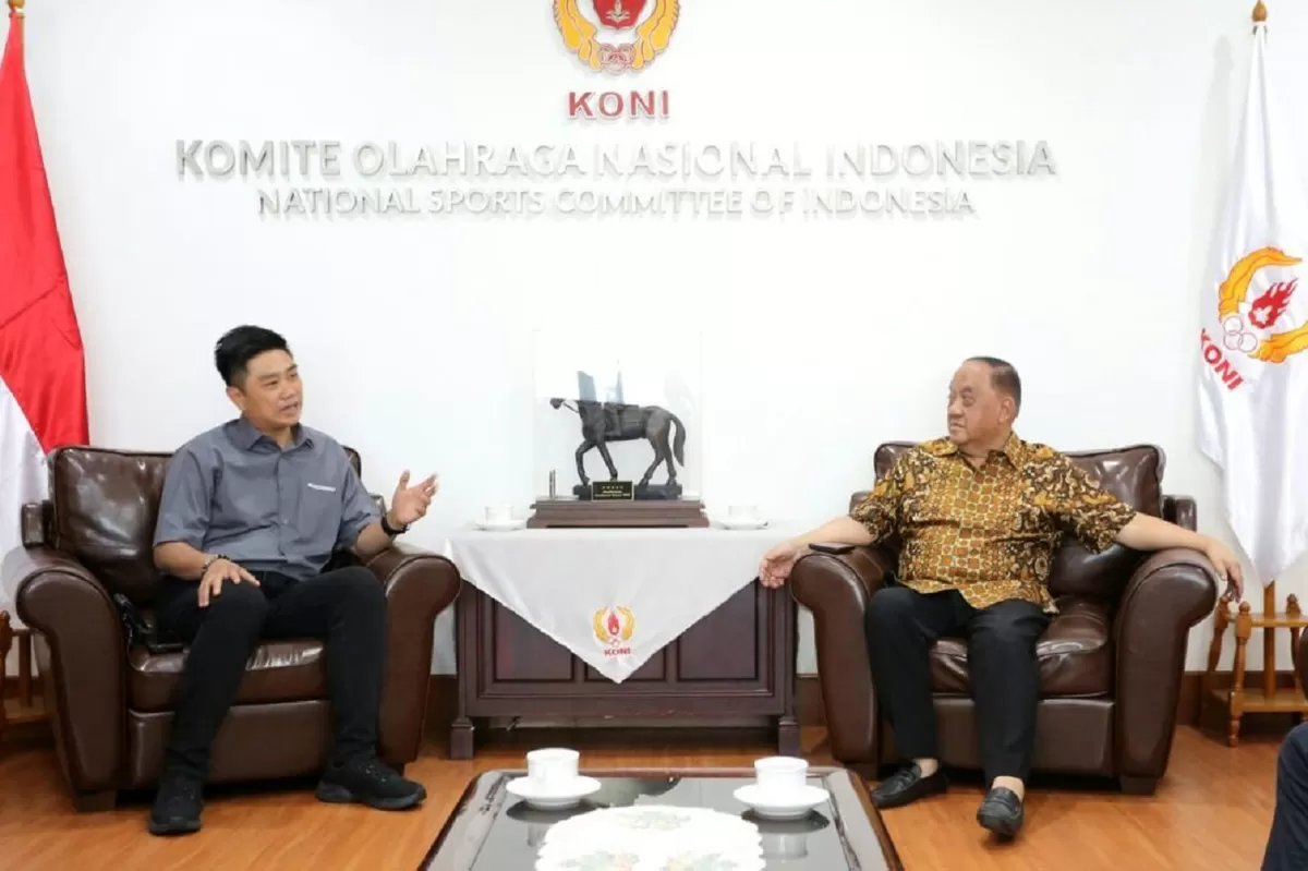 Ketua Umum Pengurus Besar Persatuan Squash Indonesia (PB.PSI), Alvin Kennedy audiensi dengan Ketua Umum KONI Pusat Marciano Norman.