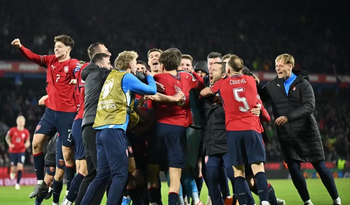 Selebrasi Ceko lolos ke Piala Dunia 2026 usai kalahkan Denmark di babak play off. (FIFA)
