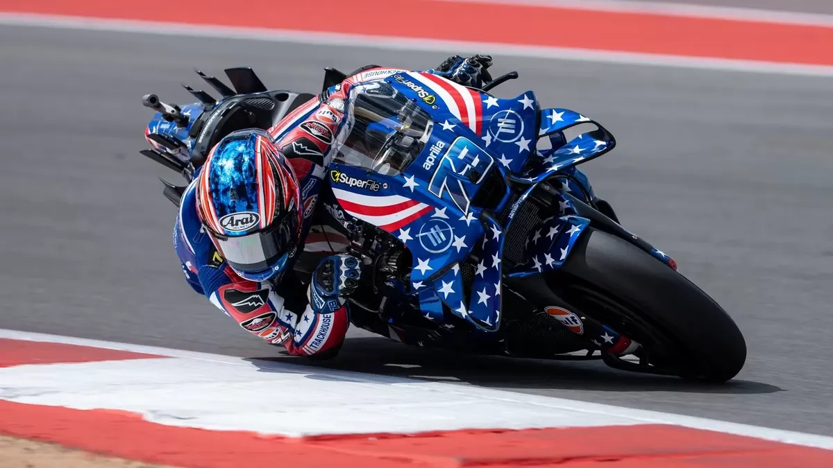 Aksi Ai Ogura di Grand Prix Amerika di COTA. (MotoGP)