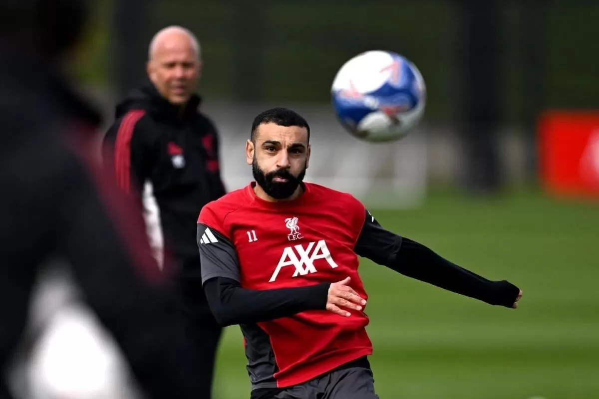 Mohamed Salah jalani latihan rutin menjelang duel dengan Manchester City di Piala FA. (Andrew Powell and Nikki Dyer)