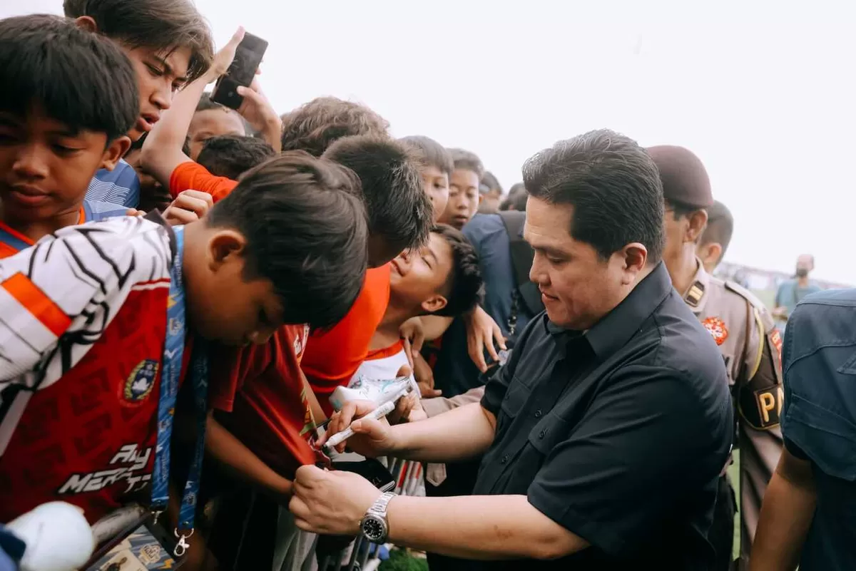 Ketua Umum PSSI Erick Thohir di acara Youth Football Tournament Bali 7s 2026, di Bali, Jumat kemarin, 3 April 2026. (KEMENPORA)