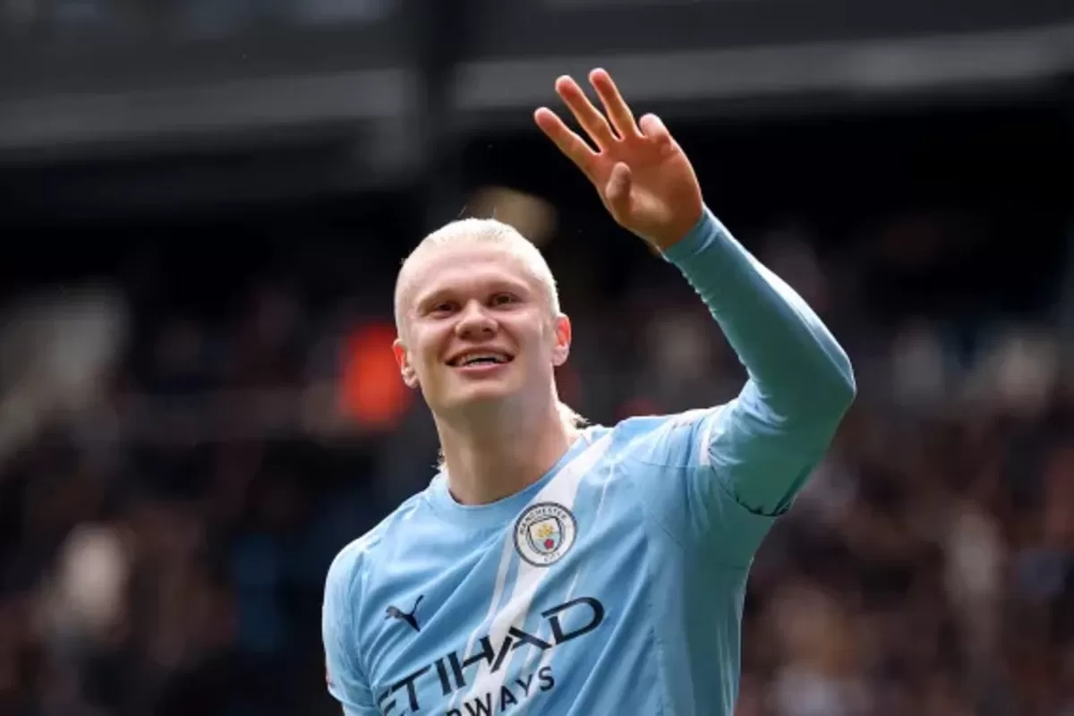Penyerang Manchester City, Erling Haaland cetak hat-trick saat melawan Liverpool pada perempat final Piala FA. (Getty Images)