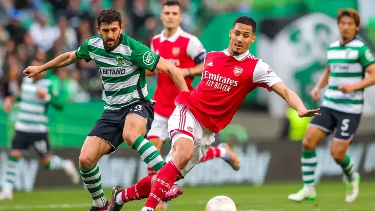 Arsenal saat berhadapan dengan Sporting FC di babak pertama Liga Champions 2024.  (Getty Images)