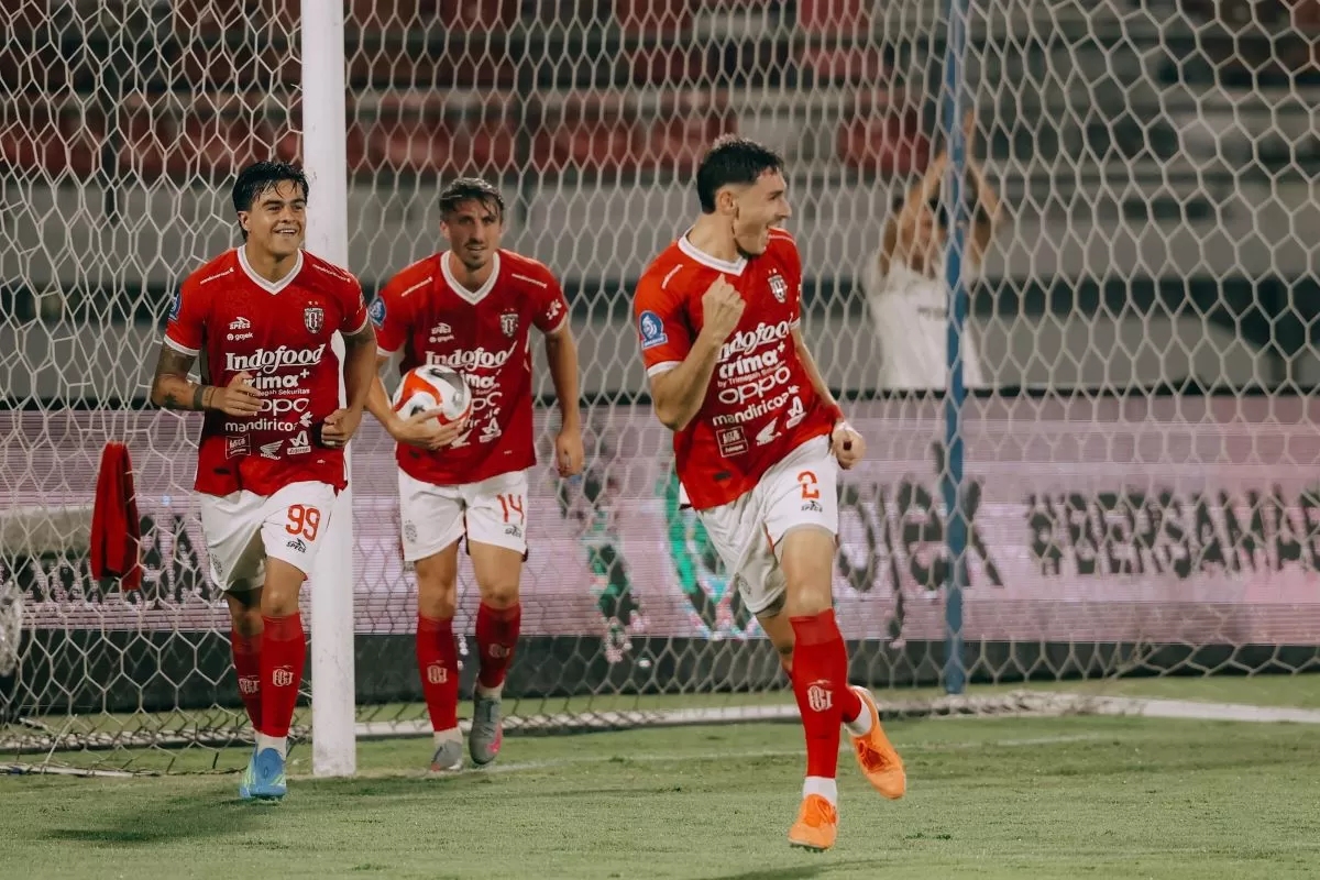 Selebrasi gol Joao Ferrari (2) ke gawang PSBS Biak di pekan ke-26 Super League 2025/26 (Bali United FC)
