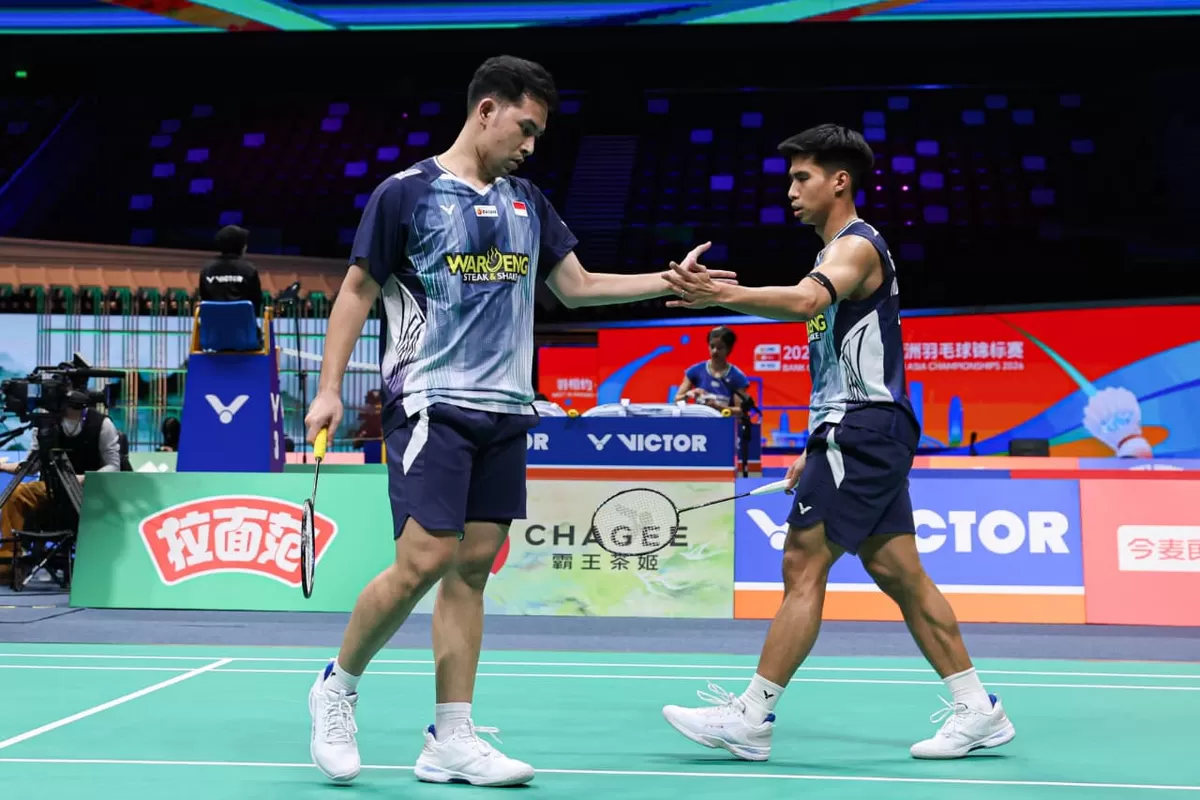 Ganda putra Indonesia, Sabar Karyaman Gutama/Moh Reza Pahlevi Isfahani, membuka langkah baru di Badminton Asia Championships 2026 dengan kemenangan meyakinkan di babak pertama, Rabu, 8 April 2026. (PBSI)