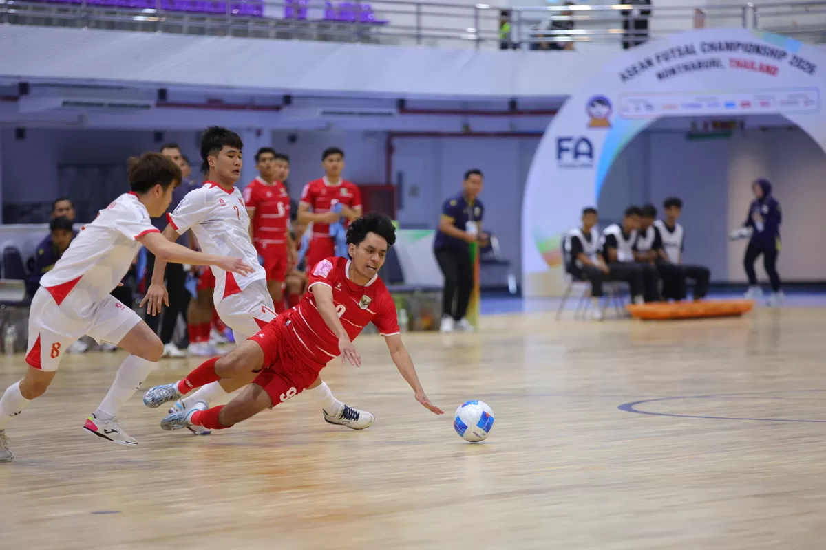 Indonesia melangkah ke final ASEAN Futsal Championship 2026 usai menaklukan Vietnam lewat laga dramatis dengan skor akhir 3-2 di semifinal yang berlangsung Jumat, 10 April 2026 di Nonthanburi. (FFI)